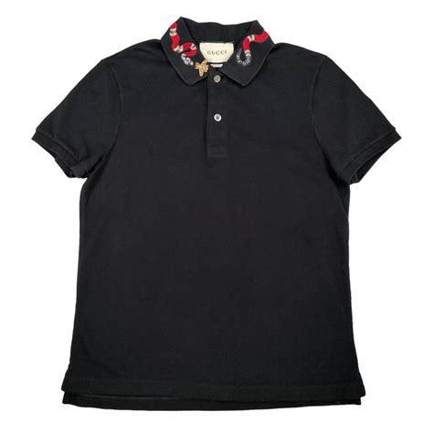 gucci mens polo black|gucci polo snake collar.